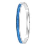 Jonc femme so charm - b4337 - argent - aquamarine - bracelet mode argent