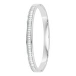Jonc femme so charm - b4337 - argent - blanc - bracelet mode argent�