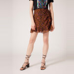 Jupe courte imprime marron