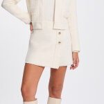 Jupe courte tweed ivoire