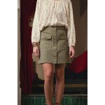 Jupe courte en twill de coton jory kaki