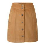 Jupe courte unie velours marron en coton
