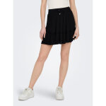 Jupe courte volants longueur mini noir en viscose