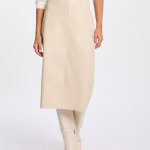 Jupe crayon pu beige