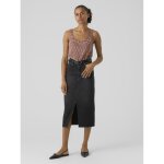 Jupe en denim braguette zippe taille haute noir gaia