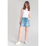 Jupe droite en jeans calzan bleu