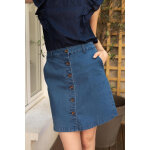 Jupe lais bleu stone en coton Jupe lais bleu stone en coton