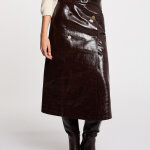 Jupe longue ceintur�e prune