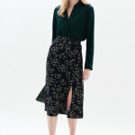 Jupe longue femme noire en viscose
