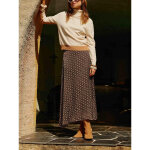 Jupe menna - corail marron en viscose