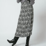 Jupe midi imprime stella en viscose