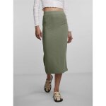 Jupe midi en maille vert