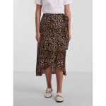 Jupe midi portefeuille marron en viscose Jupe midi portefeuille marron en viscose