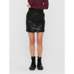 Jupe en simili - cuir ceinture lastique longueur mini noir