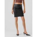 Jupe en simili - cuir taille haute au - dessus du genou noir