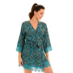 Kimono - bleu pomm poire en viscose