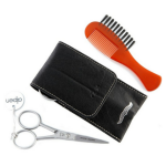 Kit d'entretien barbe & moustache - ciseaux + peigne - brosse