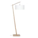 Lampadaire abat - jour bambou naturel blanc andes