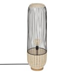 Lampadaire anea, mtal et bois, noir, h95 cm