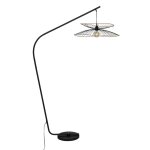 Lampadaire arc alara h177cm noir en mtal