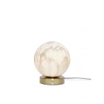 Lampe  poser avec abat - jour en verre imitation marbre carrara
