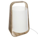 Lampe bambou et abat - jour plastique blanc