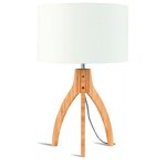 Lampe à poser bambou lin blanc annapurna Lampe à poser bambou lin blanc annapurna