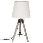Lampe en bois  trpied lin