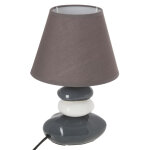 Lampe de chevet en céramique h31 galet taupe Lampe de chevet en céramique h31 galet taupe