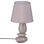 Lampe galet en cramique beige