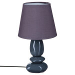Lampe galet en cramique gris