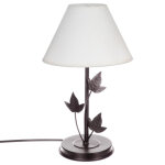 Lampe grand feuille en métal taupe Lampe grand feuille en métal taupe
