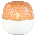 Lampe  poser ronde tresse blanche et beige 30x32x30 cm mekong