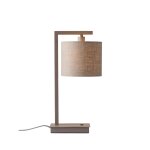 Lampe de table boston sable abat - jour lin clair