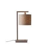 Lampe de table boston sable abat - jour lin fonce