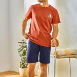 Pyjama short en coton sailorpy - terracotta