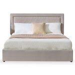 Lit coffre sandiego avec sommier relevable et tte de lit cloute taupe