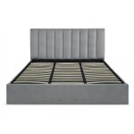 Lit coffre + sommier gris argent dreamy 180cm