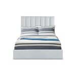 Lit coffre + sommier velours gris dreamy 140cm Lit coffre + sommier velours gris dreamy 140cm