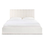 Lit coffre songe et sommier tissu bouclette beige Lit coffre songe et sommier tissu bouclette beige