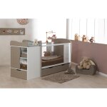 Lit combin bb enfant blanc / lin avec tiroir belem