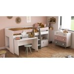 Lit combine enfant toiles blanc