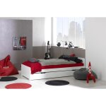 Lit gigogne 90x190 cm avec sommier blanc feroe Lit gigogne 90x190 cm avec sommier blanc feroe