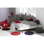 Lit gigogne 90x200 cm avec sommier blanc feroe