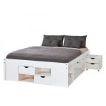 Lit en pin avec espaces de rangement mobiles blanc 140x190 kolo Lit en pin avec espaces de rangement mobiles blanc 140x190 kolo