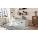 Lit en pin massif 90x190 ulli blanc
