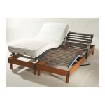 Lit relaxation matelas 100% latex 5 zones + sommier merisier lattes avec rglage fermet au niveau lombaire ...