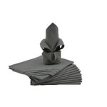 Lot de 12 serviettes de table carr en coton blanc
