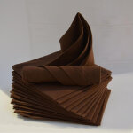 Lot de 12 serviettes de table carré en coton chocolat 44 x44 cm Lot de 12 serviettes de table carré en coton chocolat 44 x44 cm