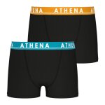 Lot de 2 boxers garçon easy color athena noir en coton Lot de 2 boxers garçon easy color athena noir en coton